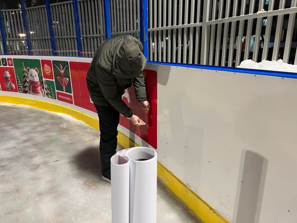 Монтаж плёнки зимой в минусовую погоду