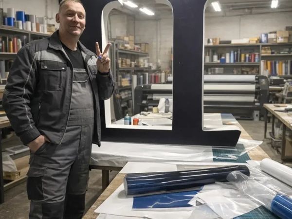 Изготовление световой вывески для отеля в Химках